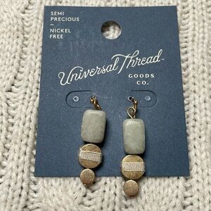 NWOT earrings. Universal Thread. Semi precious stone. Nickel free. Rubber backs
